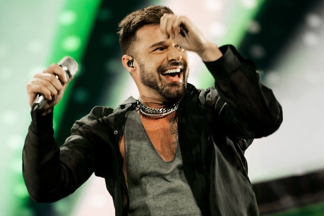 Ricky Martin performing on tour