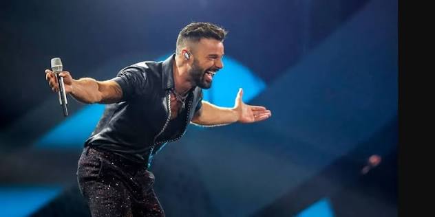Ricky Martin performing live on stage